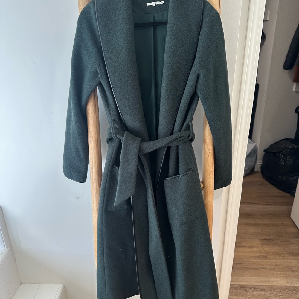 REVOLVE TULAROSA Forest Green Belted Wool Coat